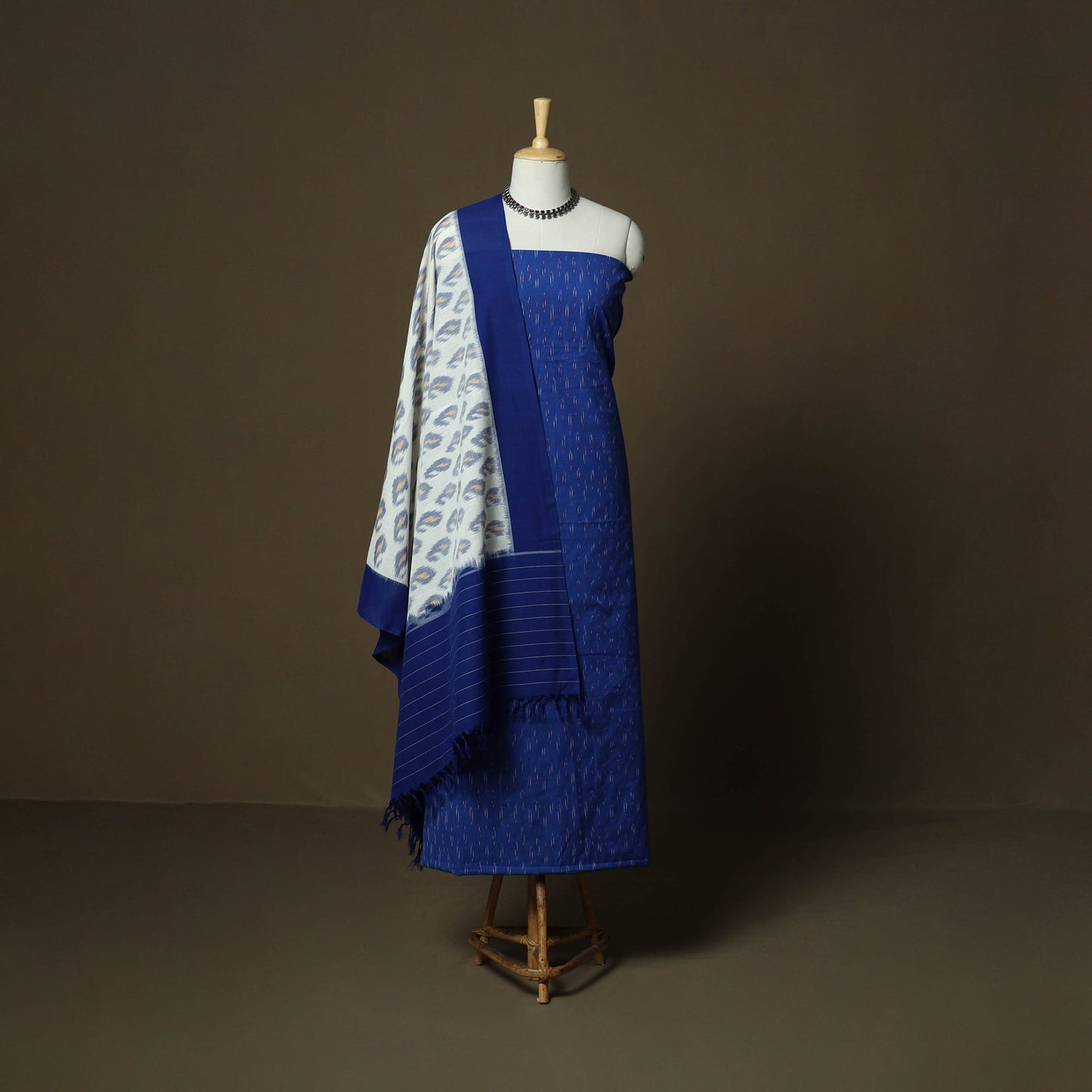 Handloom cotton pochampally ikat 3pc unstitched dress