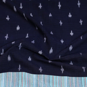 Blue - cotton pochampally ikat blouse piece 06 - handcrafted