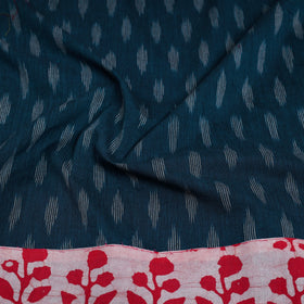 Blue - cotton pochampally ikat blouse piece 12 - handcrafted
