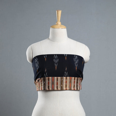 Buy Blue Cotton Pochampally Ikat Blouse Piece Online