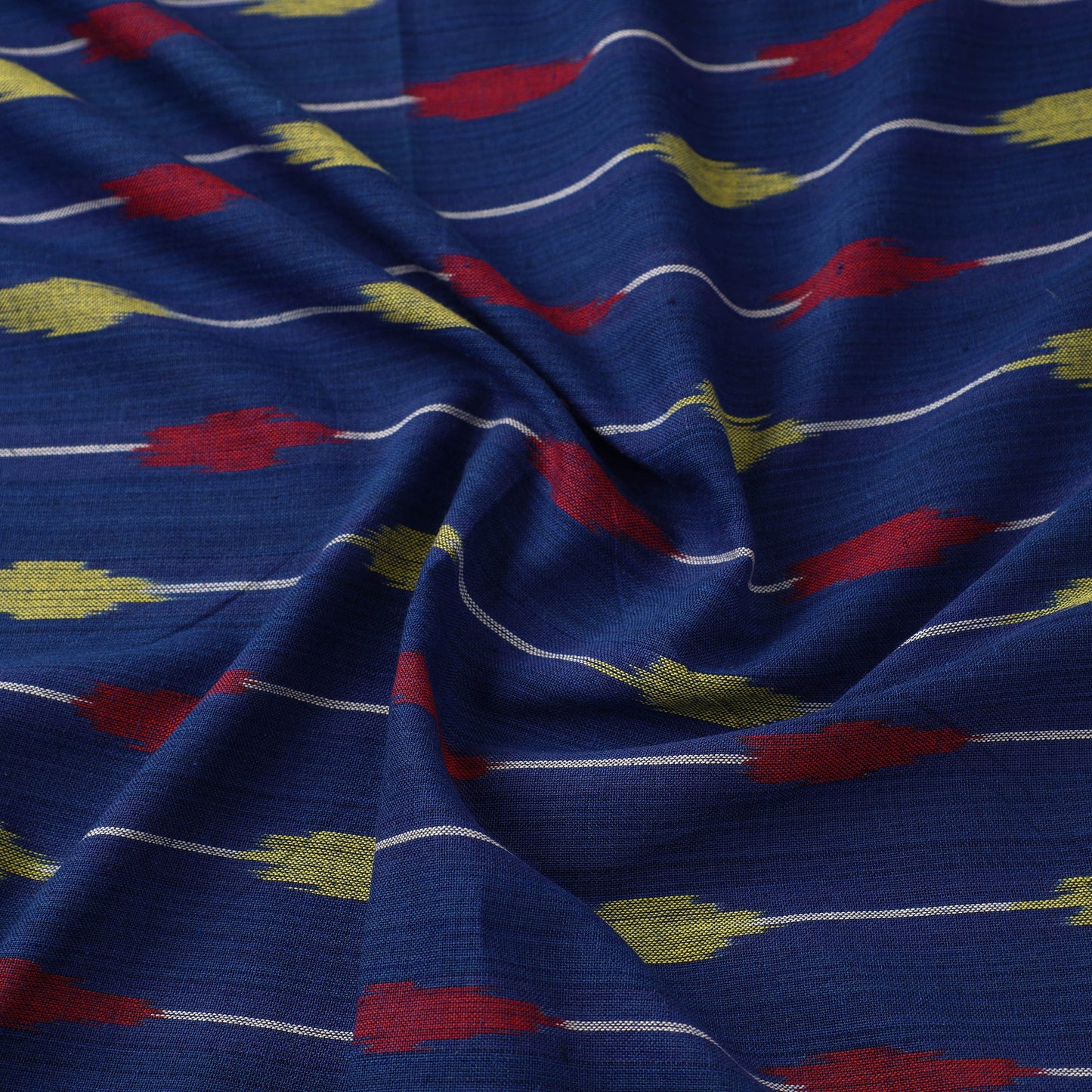  Cotton Blue Pochampally Ikat Fabric Online in India
