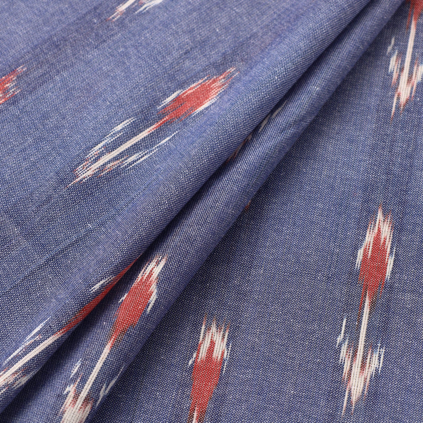 Buy Cotton Blue Pochampally Ikat Fabric Online in India