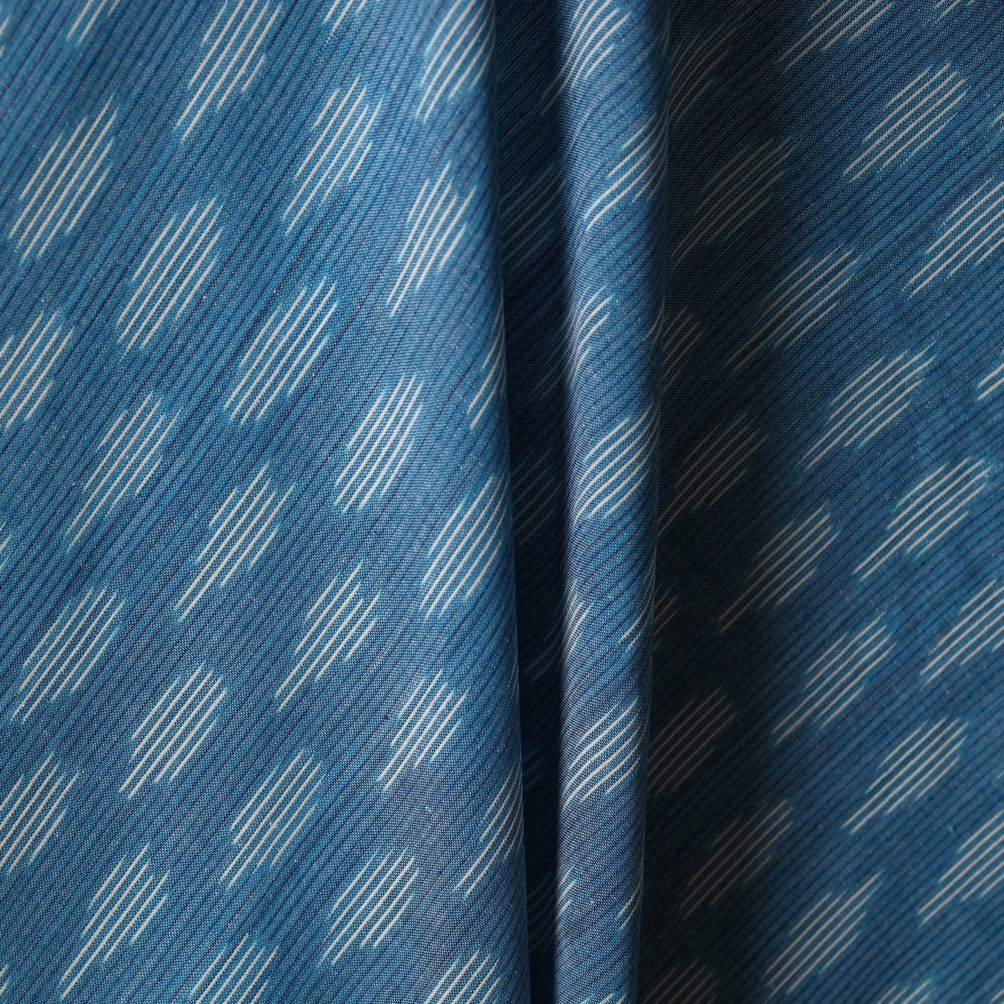 Blue - cotton pochampally ikat fabric 05 - handcrafted