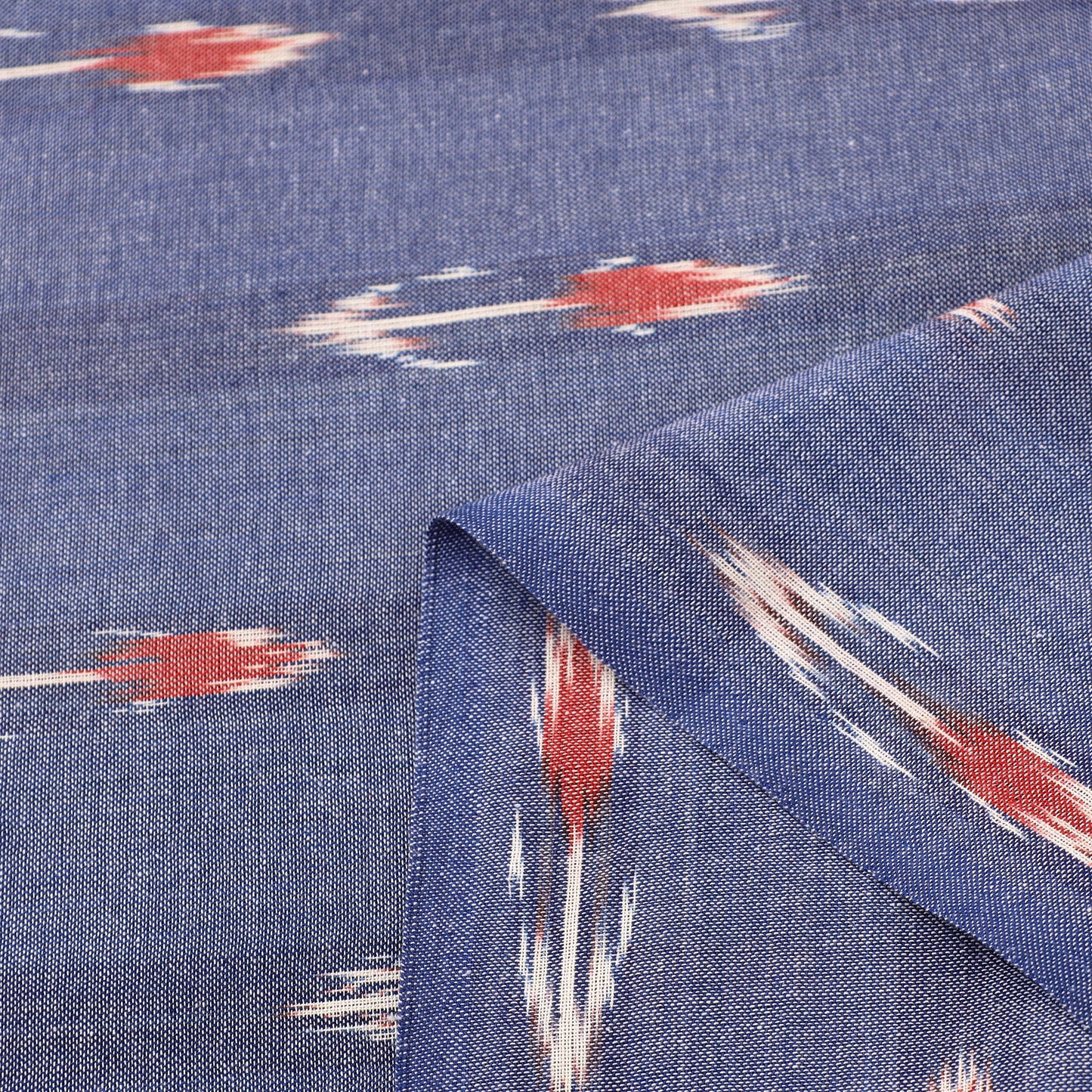 Buy Cotton Blue Pochampally Ikat Fabric Online in India