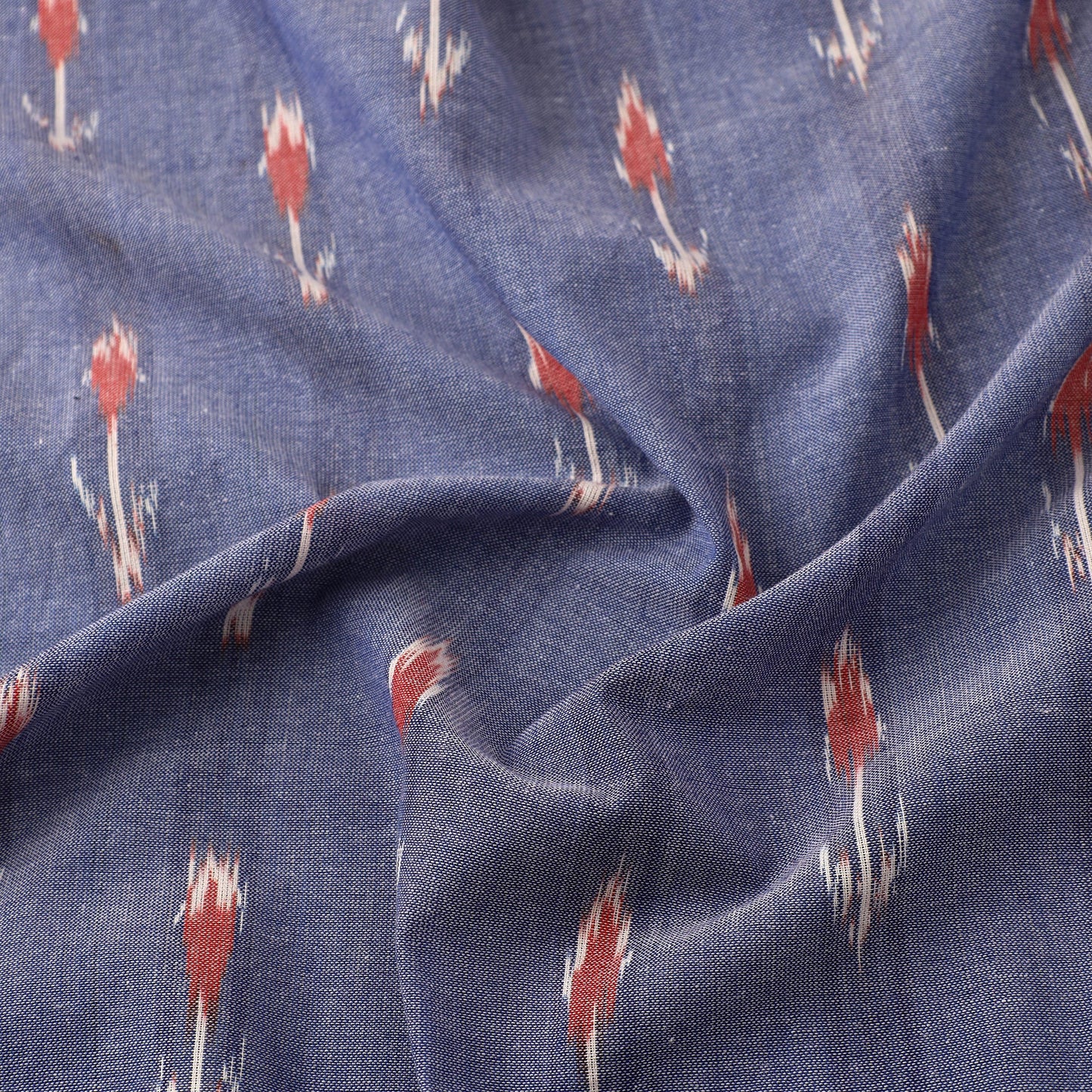 Buy Cotton Blue Pochampally Ikat Fabric Online in India