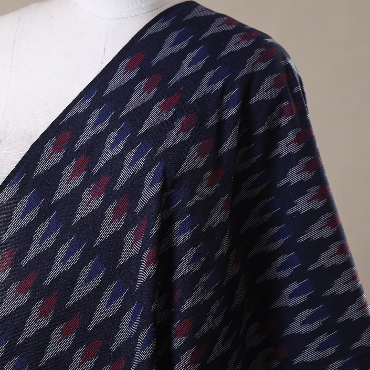 Blue - cotton pochampally ikat fabric 07 - handcrafted