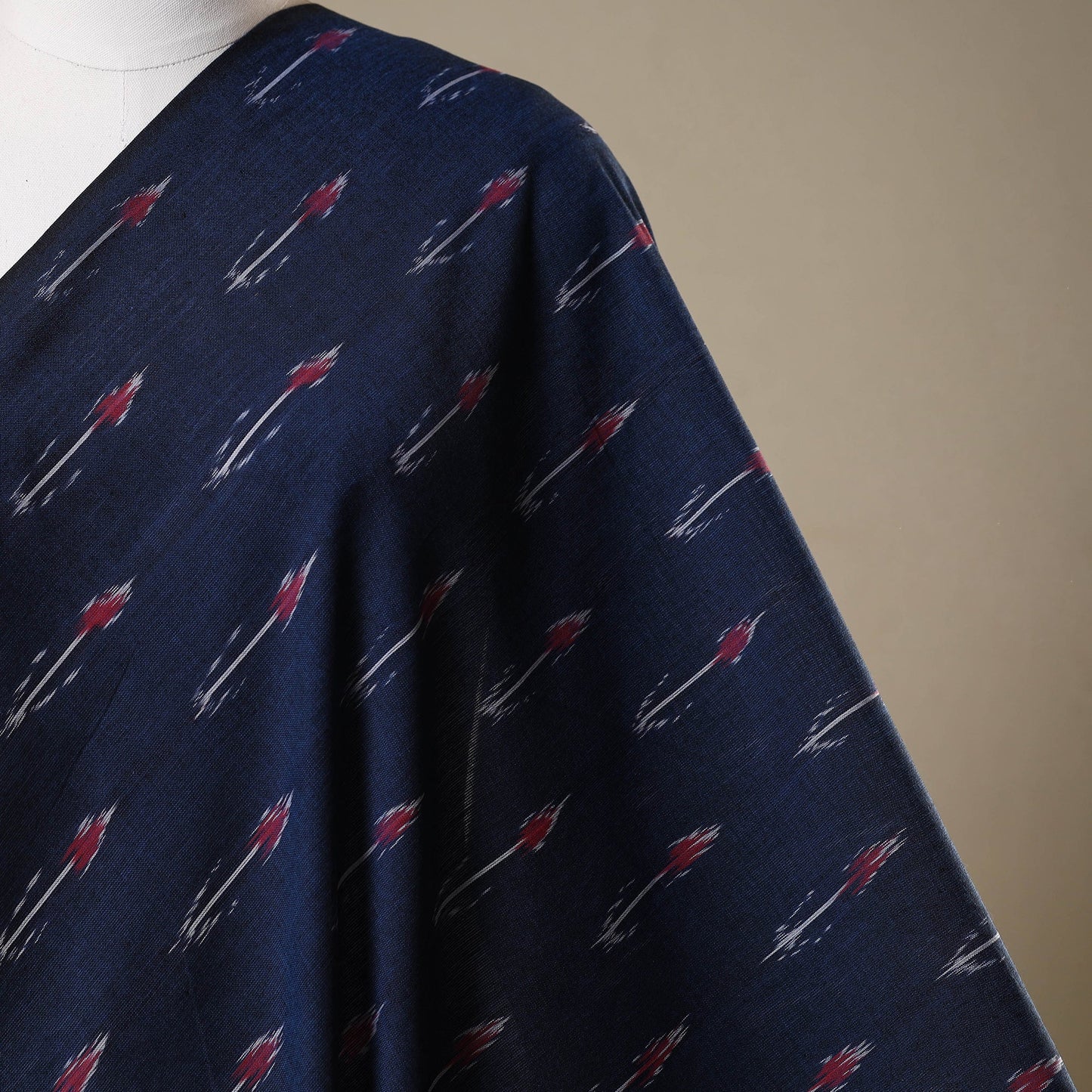 Blue - cotton pochampally ikat fabric 11 - handcrafted