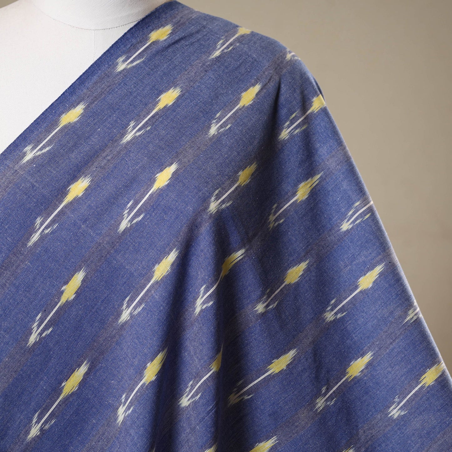 Blue - cotton pochampally ikat fabric 16 - handcrafted