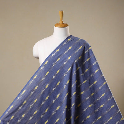 Blue - cotton pochampally ikat fabric 16 - handcrafted