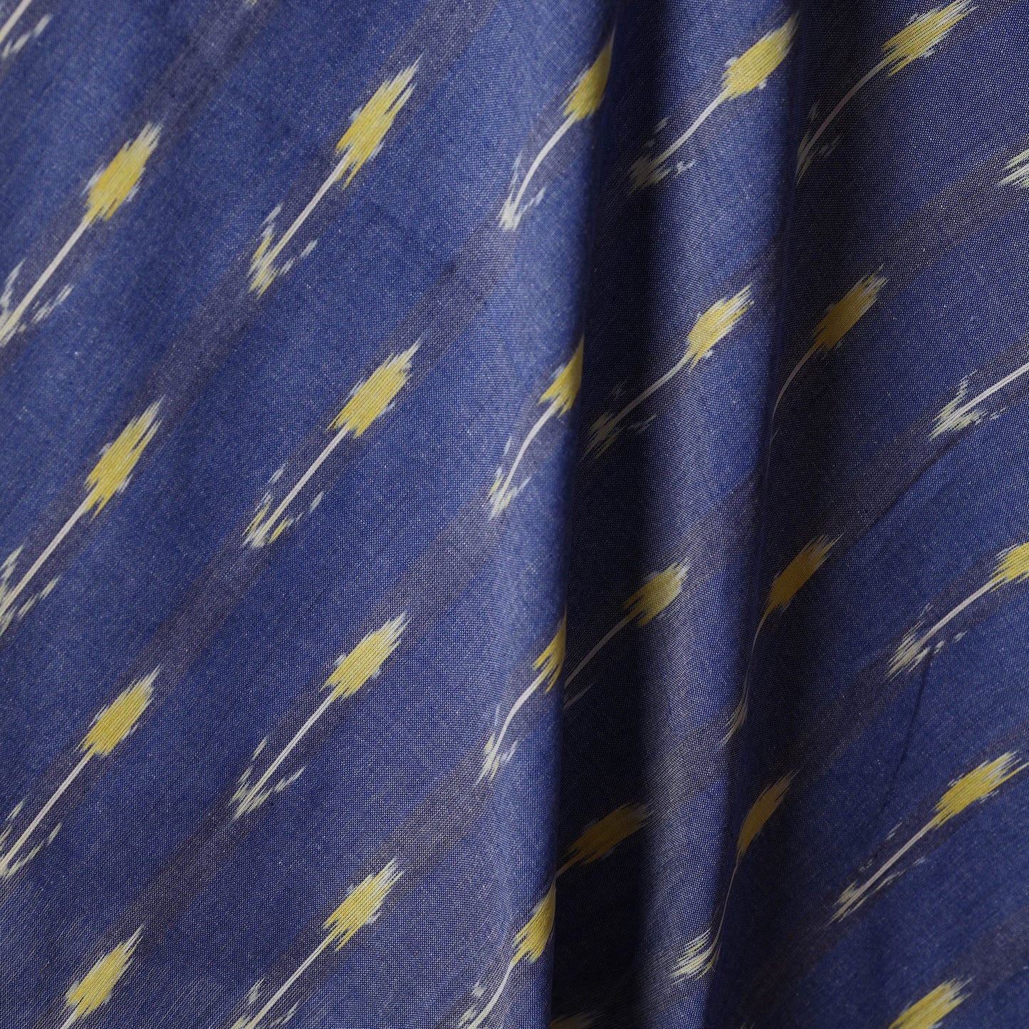 Blue - cotton pochampally ikat fabric 16 - handcrafted