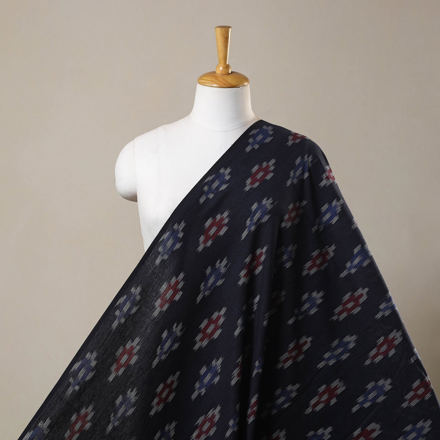 Blue Cotton Pochampally Ikat Fabric