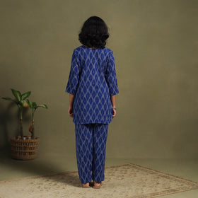 Blue - cotton pochampally ikat night suit set 10