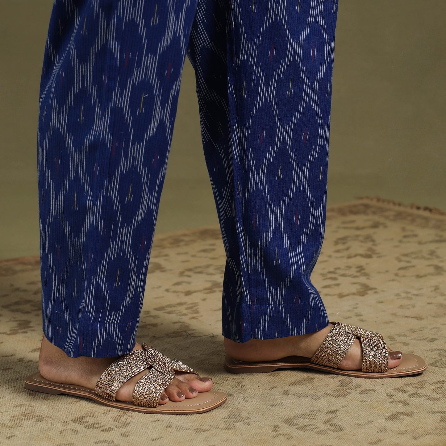 Blue - cotton pochampally ikat night suit set 10