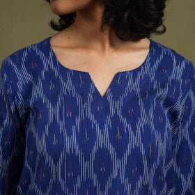 Blue - cotton pochampally ikat night suit set 10