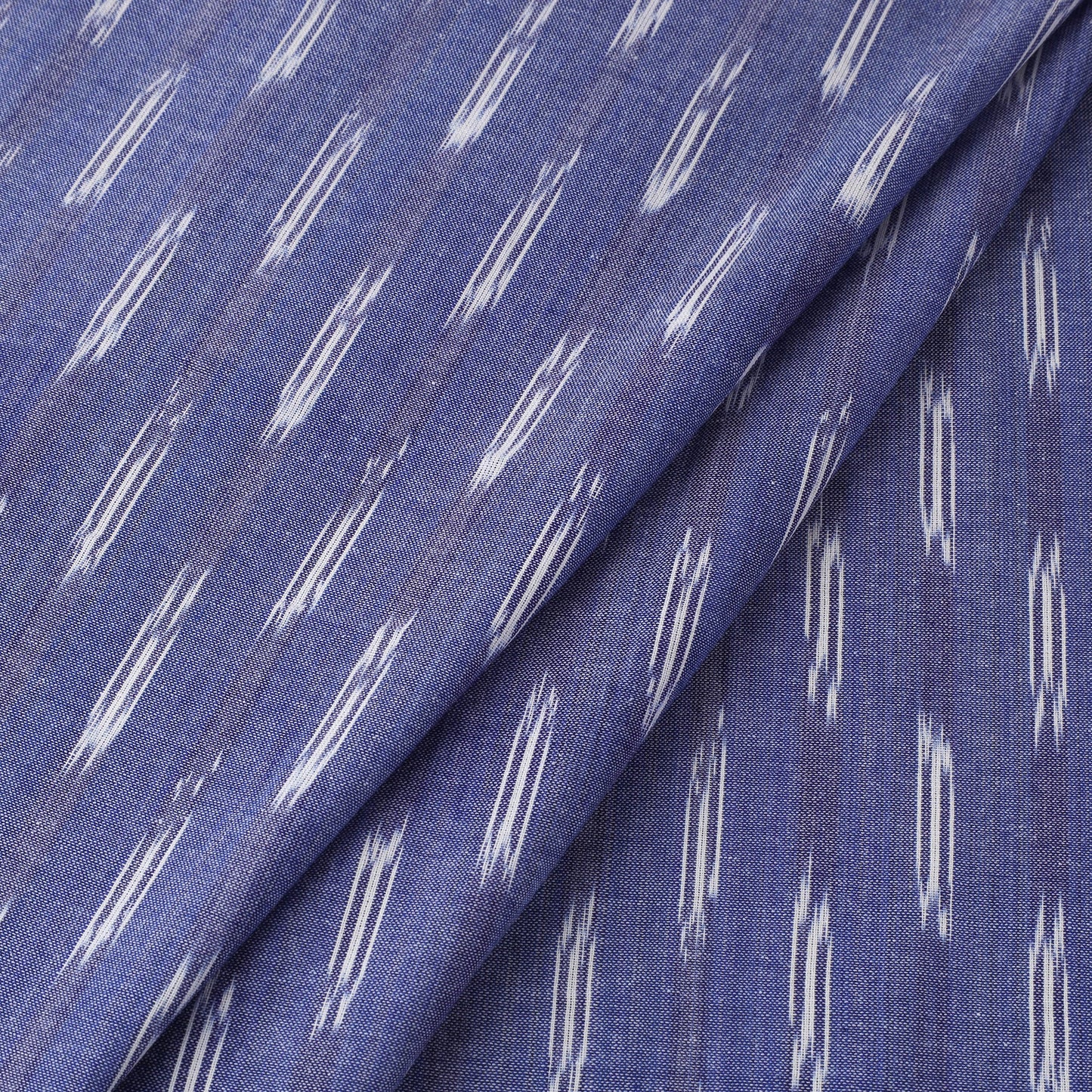 Blue Handloom Cotton Pochampally Weave Ikat Fabric