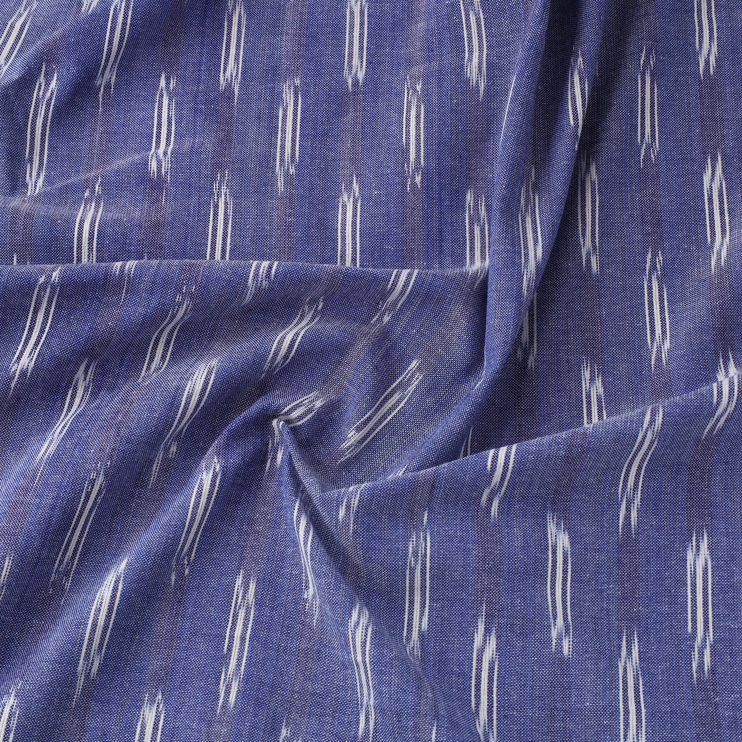 Blue Handloom Cotton Pochampally Weave Ikat Fabric