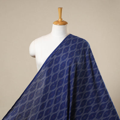 Blue Handloom Cotton Pochampally Weave Ikat Fabric