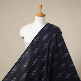 Blue Handloom Cotton Pochampally Weave Ikat Fabric