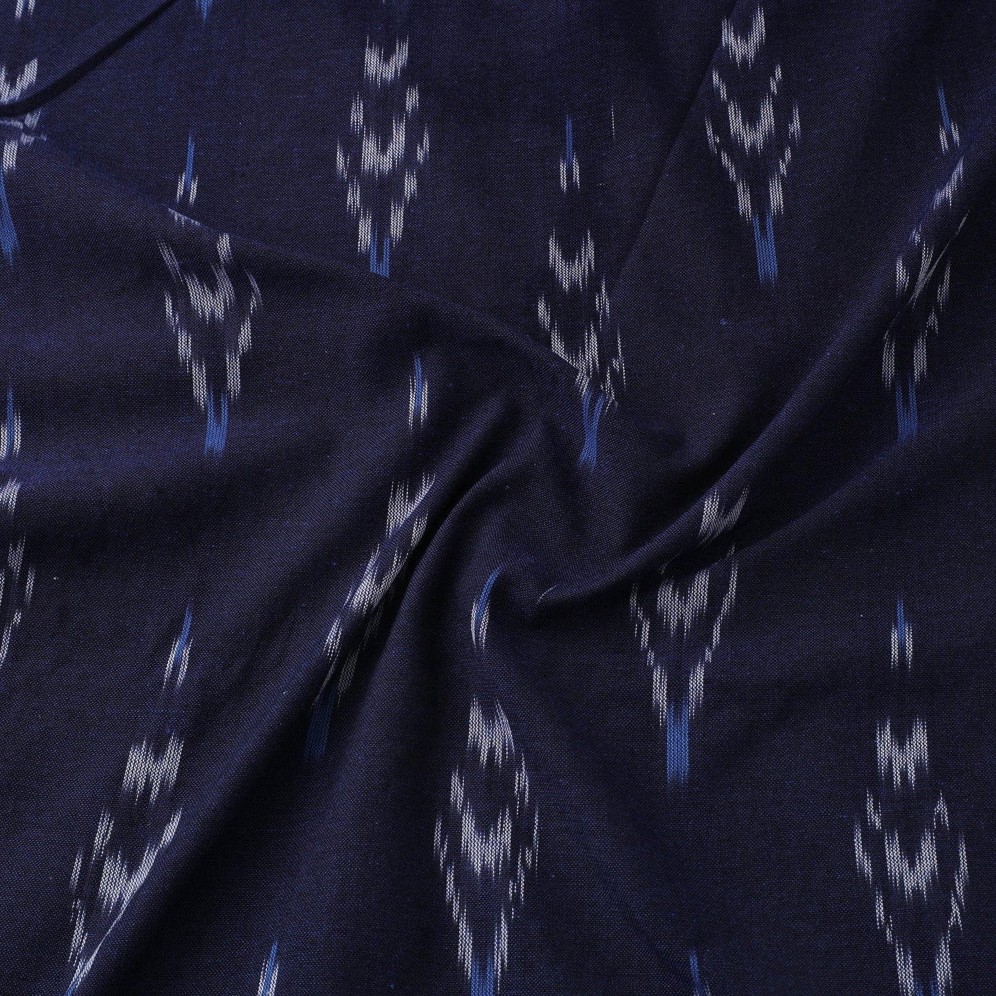 Blue Handloom Cotton Pochampally Weave Ikat Fabric