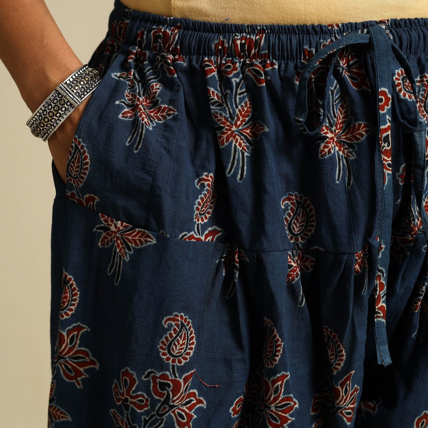 Blue Block Print Cotton Ajrakh Salwar