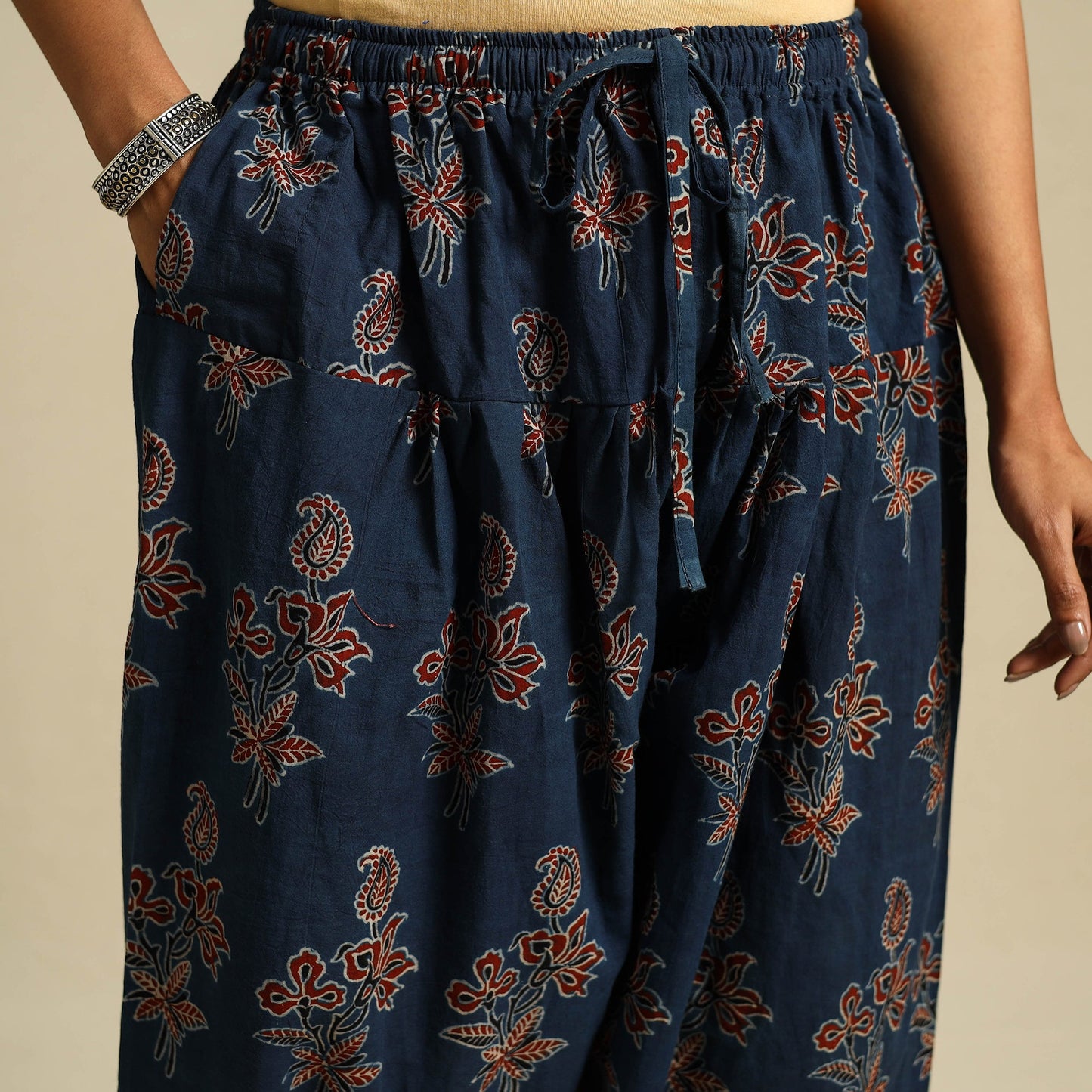 Blue Block Print Cotton Ajrakh Salwar