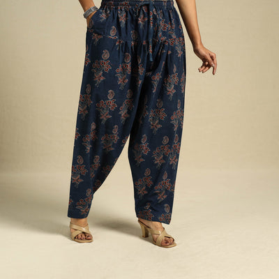 Blue Block Print Cotton Ajrakh Salwar
