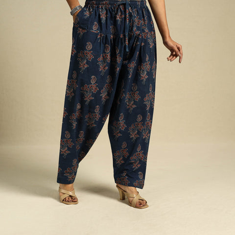 Blue Block Print Cotton Ajrakh Salwar