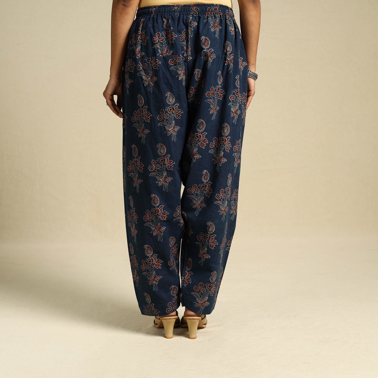 Blue Block Print Cotton Ajrakh Salwar