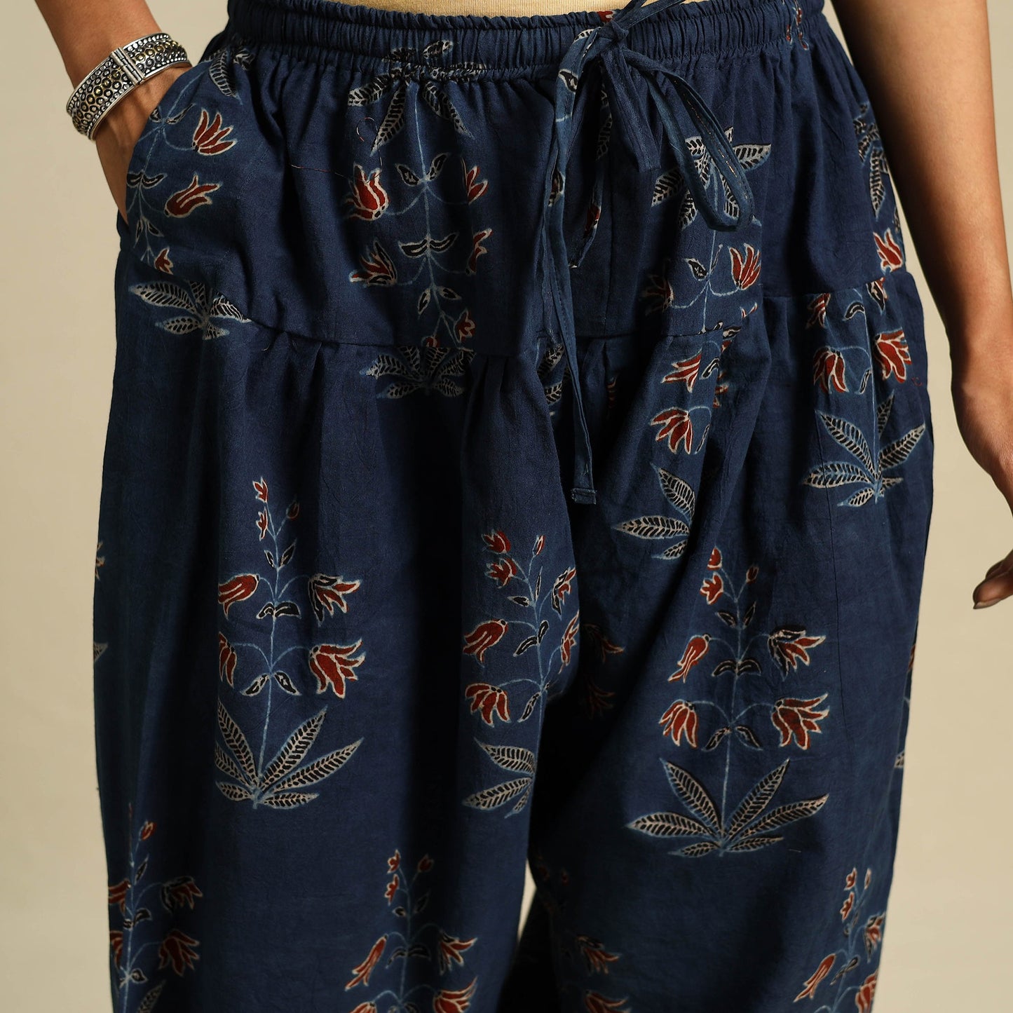 Blue Block Print Cotton Ajrakh Salwar