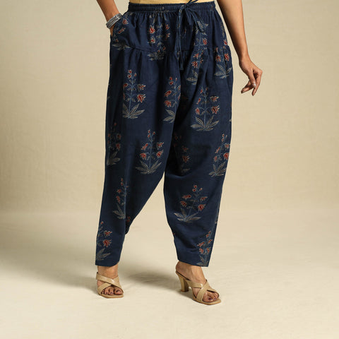 Blue Block Print Cotton Ajrakh Salwar