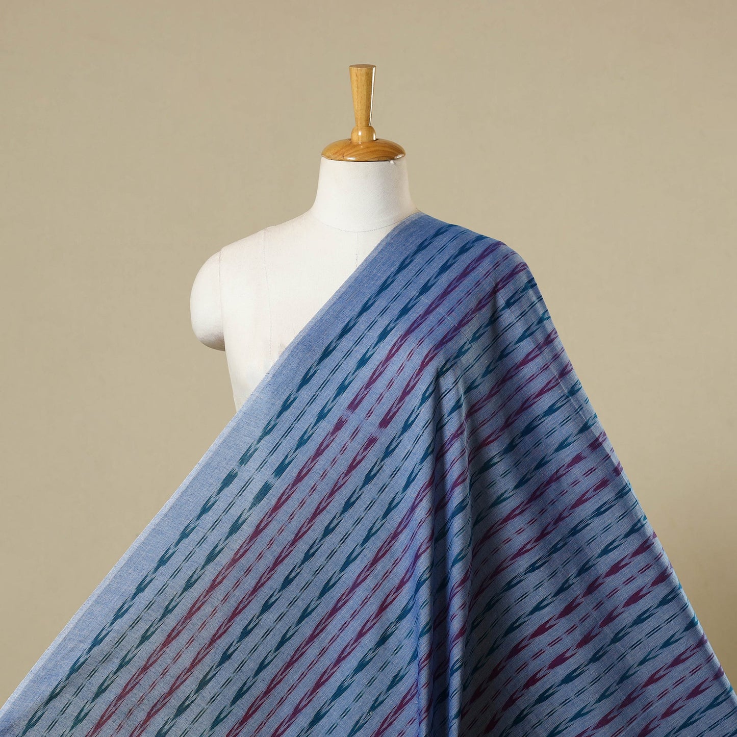 Blue - cotton sambalpuri ikat fabric 31 - handcrafted