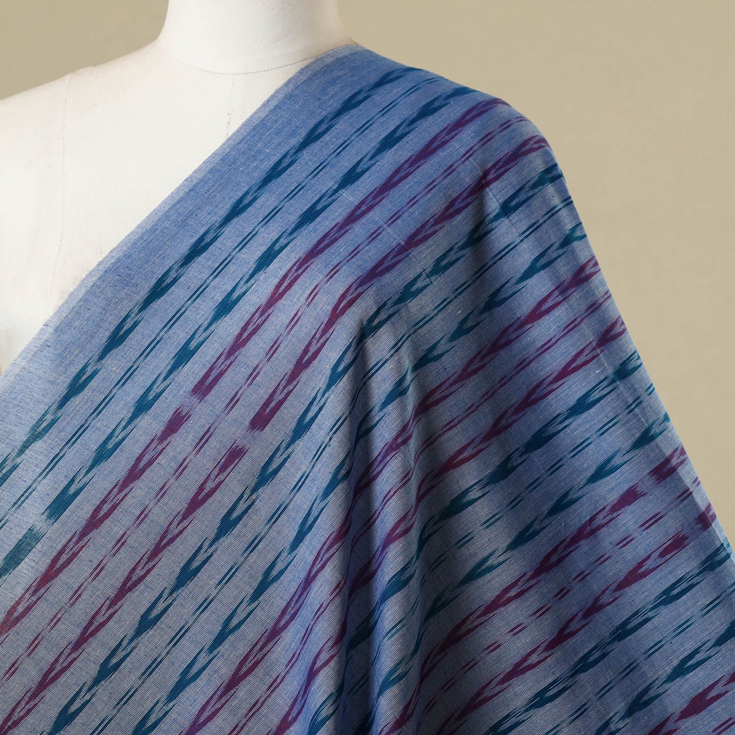 Blue - cotton sambalpuri ikat fabric 31 - handcrafted