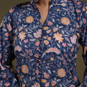 Blue Cotton Sanganeri Block Print Co-Ord Set