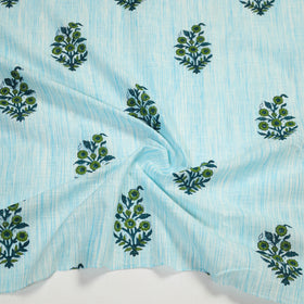 Blue - cotton sanganeri blouse piece 07 - handcrafted