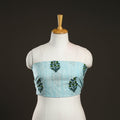 Blue - cotton sanganeri blouse piece 07 - handcrafted