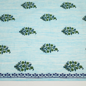 Blue - cotton sanganeri blouse piece 07 - handcrafted