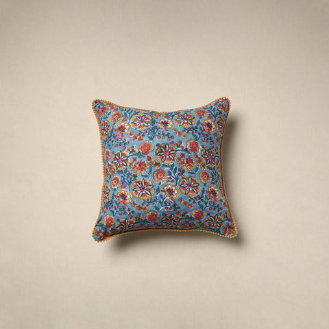 Cotton sanganeri cushion cover 09 - handcrafted