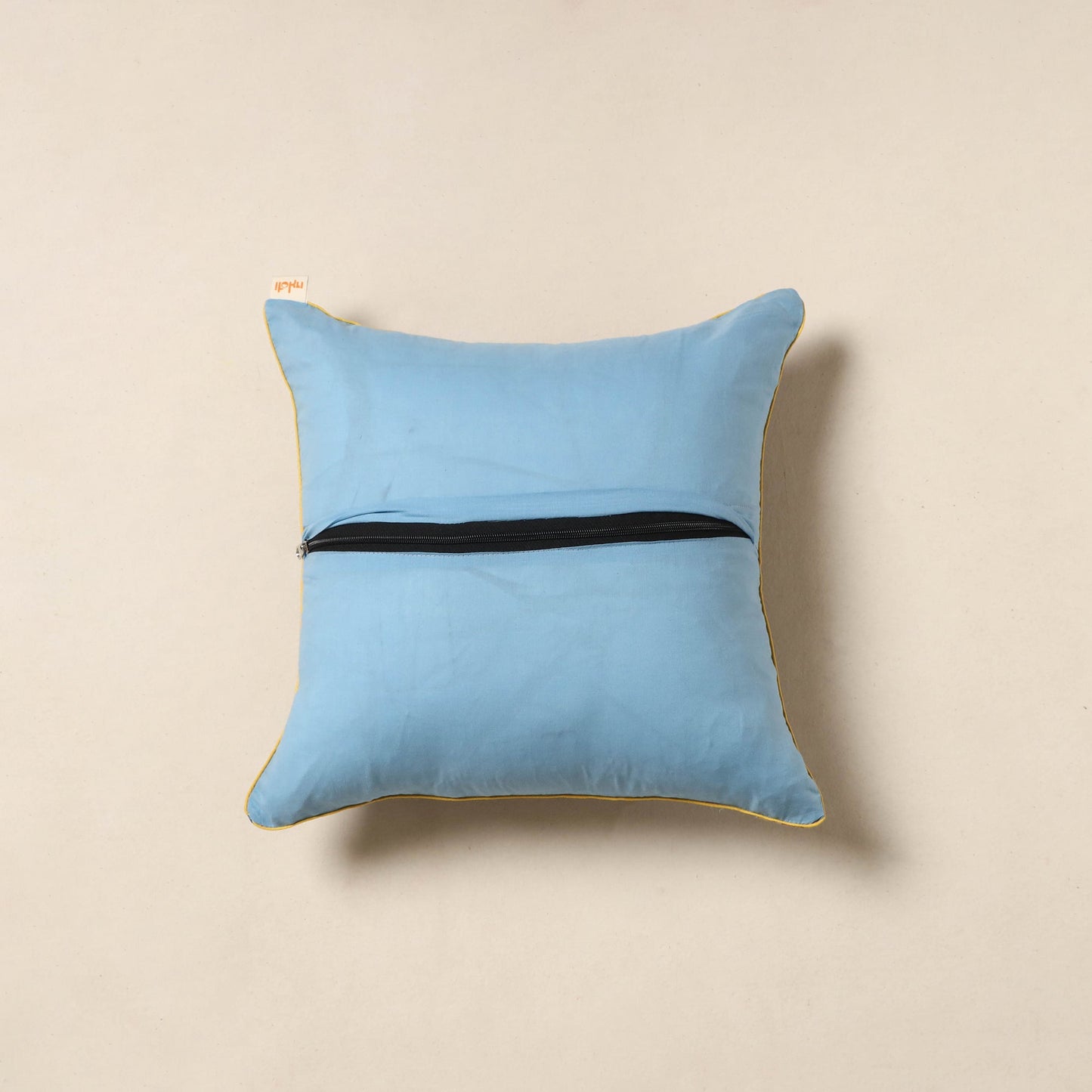 Blue - cotton sanganeri cushion cover 14 - handcrafted