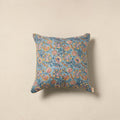 Blue - cotton sanganeri cushion cover 14 - handcrafted