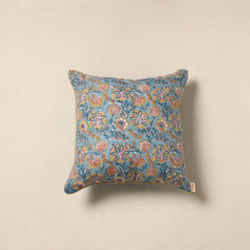 Blue - cotton sanganeri cushion cover 14 - handcrafted