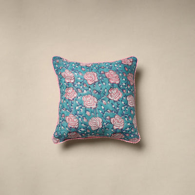 Cotton sanganeri cushion cover 15 - handcrafted