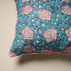 Cotton sanganeri cushion cover 15 - handcrafted