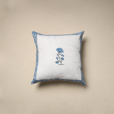 Cotton sanganeri cushion cover (16 x 16 in) 07 - handcrafted