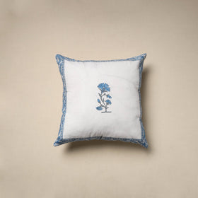 Cotton sanganeri cushion cover (16 x 16 in) 07 - handcrafted