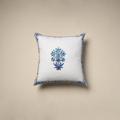 Cotton sanganeri cushion cover (16 x 16 in) 18 - handcrafted