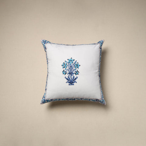 Cotton sanganeri cushion cover (16 x 16 in) 18 - handcrafted