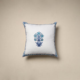 Cotton sanganeri cushion cover (16 x 16 in) 18 - handcrafted