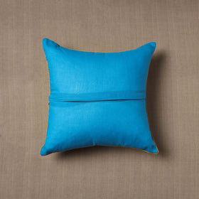 Buy Blue Block Print Cotton Sanganeri Cushion Cover