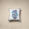 Cotton sanganeri cushion cover (16 x 16 in) 26 - handcrafted