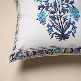 Cotton sanganeri cushion cover (16 x 16 in) 26 - handcrafted